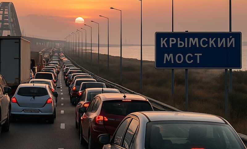 Тысячи автомобилей оказались в заторе возле Крымского моста